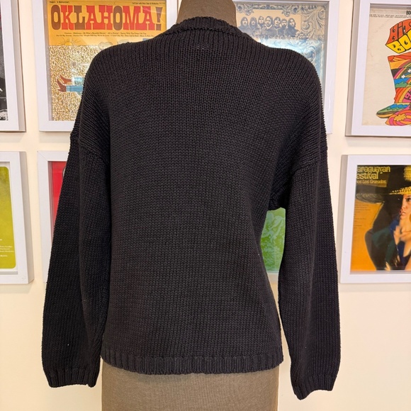 Vintage Y2K 2000 Happy New Year Cardigan Beaded Sequin Knit Sweater Black Gold - Picture 3 of 11